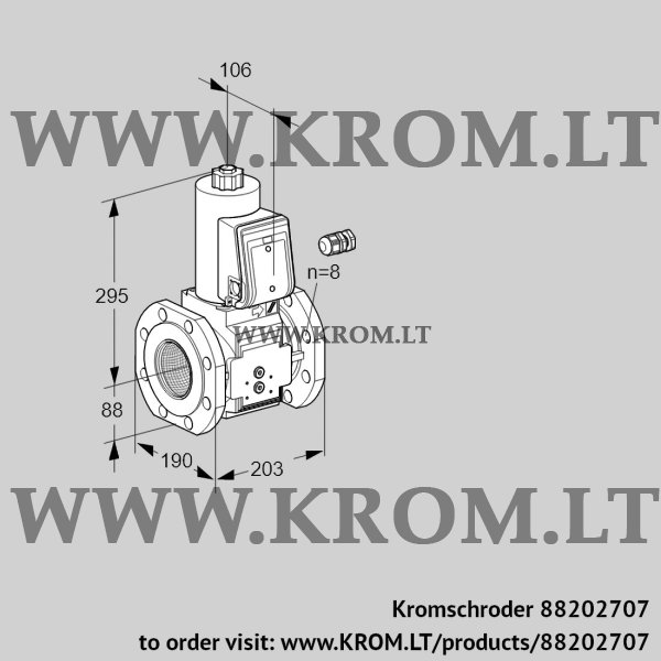 Kromschroder VAS 780F05NQ3B/PP/PP, 88202707 gas solenoid valve, 88202707