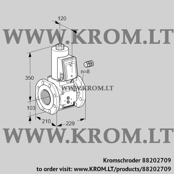 Kromschroder VAS 8100F05NQ3B/PP/PP, 88202709 gas solenoid valve, 88202709