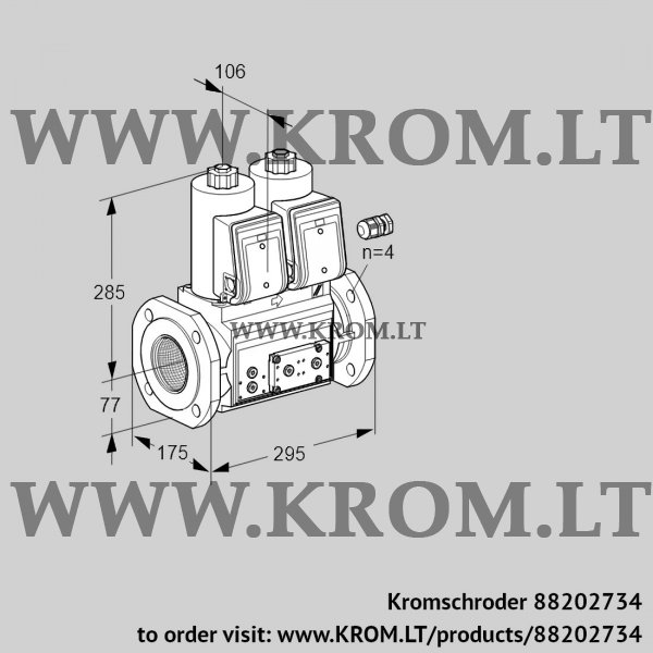 Kromschroder VCS 665F05NNWR3E/PPPP/PPPP, 88202734 double solenoid valve, 88202734