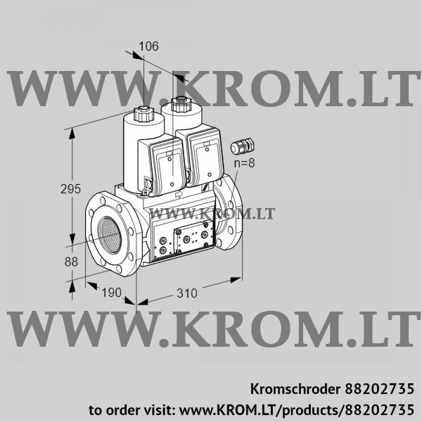 Kromschroder VCS 780F05NNWR3E/PPPP/PPPP, 88202735 double solenoid valve, 88202735