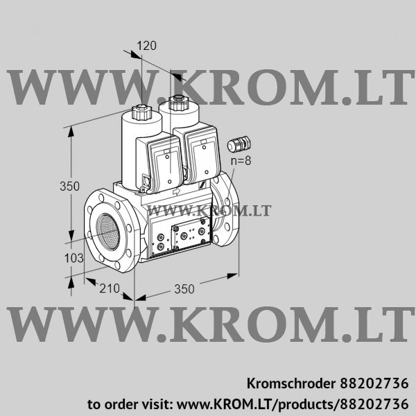 Kromschroder VCS 8100F05NNWR3E/PPPP/PPPP, 88202736 double solenoid valve, 88202736