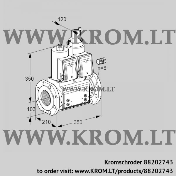 Kromschroder VCS 8100F05NLWR3B/PPPP/PPPP, 88202743 double solenoid valve, 88202743
