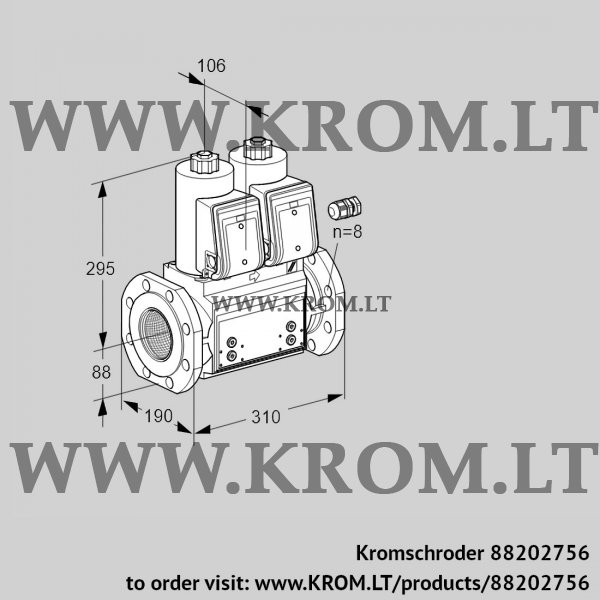 Kromschroder VCS 780F05NNQR3B/PPPP/PPPP, 88202756 double solenoid valve, 88202756