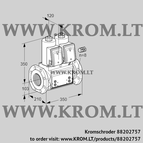 Kromschroder VCS 8100F05NNQR3B/PPPP/PPPP, 88202757 double solenoid valve, 88202757