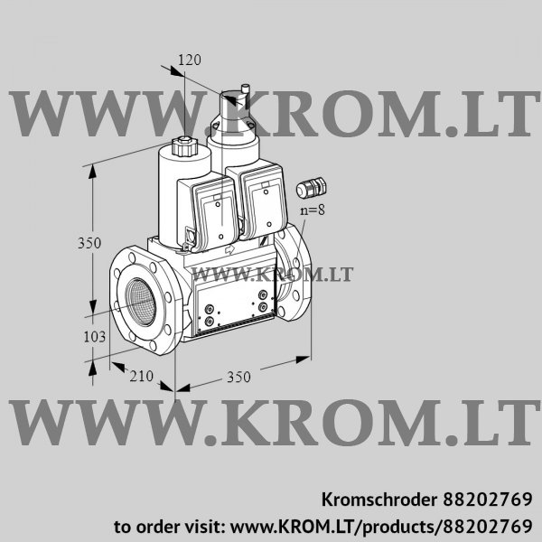 Kromschroder VCS 8100F05NLQR3B/PPPP/PPPP, 88202769 double solenoid valve, 88202769