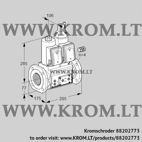 Kromschroder VCS 665F05NLQR3E/PPPP/PPPP, 88202773 double solenoid valve, 88202773
