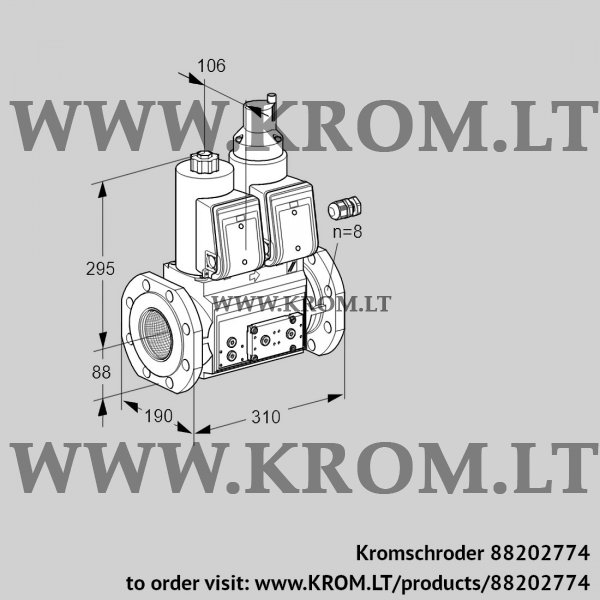 Kromschroder VCS 780F05NLQR3E/PPPP/PPPP, 88202774 double solenoid valve, 88202774
