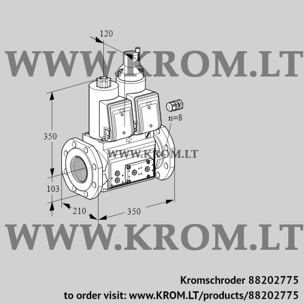 Kromschroder VCS 8100F05NLQR3E/PPPP/PPPP, 88202775 double solenoid valve, 88202775