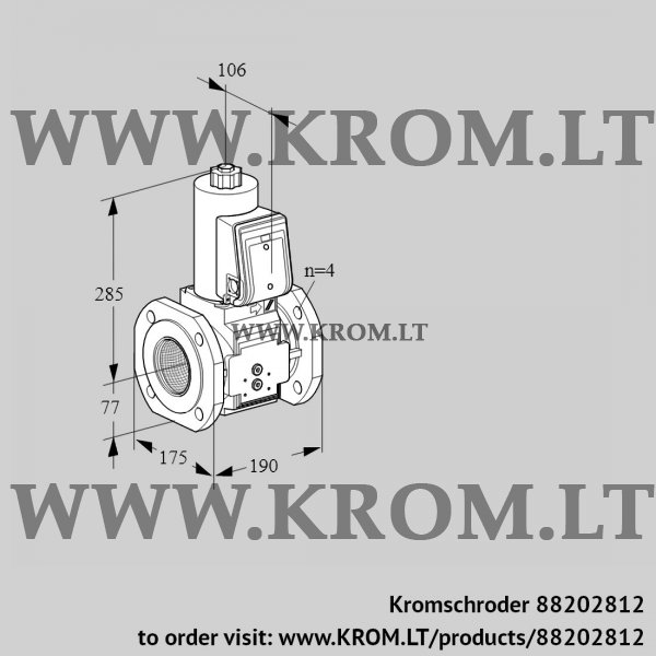 Kromschroder VAS 6T65A05NQB/PP/PP, 88202812 gas solenoid valve, 88202812