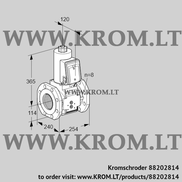 Kromschroder VAS 9T125A05NAB/PP/PP, 88202814 gas solenoid valve, 88202814