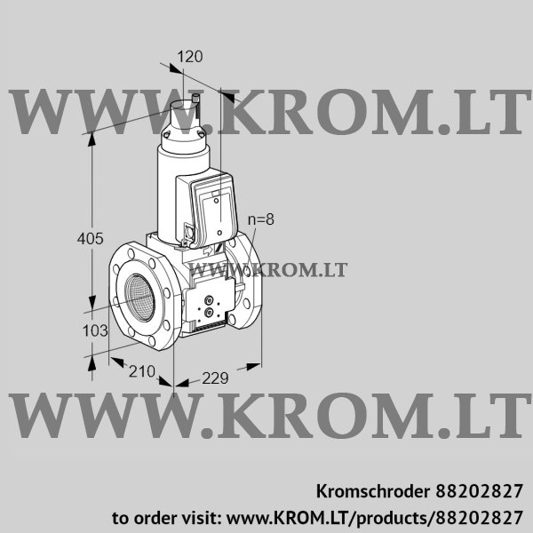 Kromschroder VAS 8T100A05LQB/PP/PP, 88202827 gas solenoid valve, 88202827