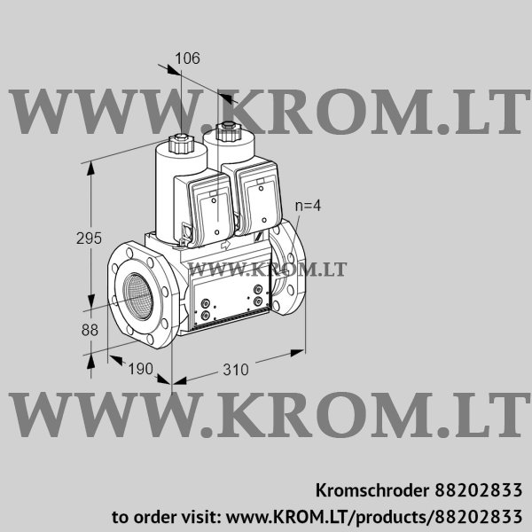 Kromschroder VCS 7T80A05NNQRB/PPPP/PPPP, 88202833 double solenoid valve, 88202833