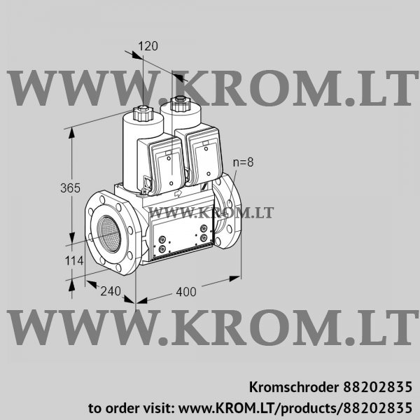 Kromschroder VCS 9T125A05NNARB/PPPP/PPPP, 88202835 double solenoid valve, 88202835