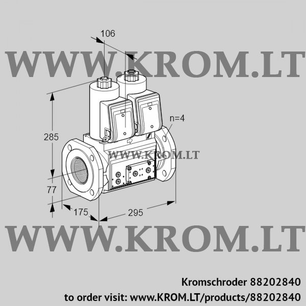 Kromschroder VCS 6T65A05NNQRE/PPPP/PPPP, 88202840 double solenoid valve, 88202840
