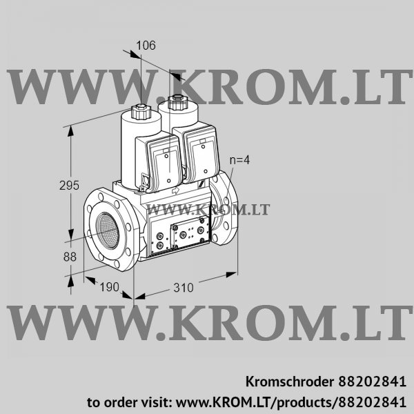Kromschroder VCS 7T80A05NNQRE/PPPP/PPPP, 88202841 double solenoid valve, 88202841