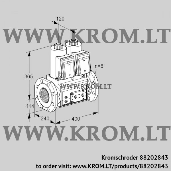 Kromschroder VCS 9T125A05NNARE/PPPP/PPPP, 88202843 double solenoid valve, 88202843