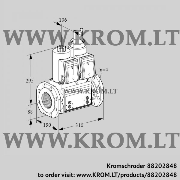 Kromschroder VCS 7T80A05NLQRB/PPPP/PPPP, 88202848 double solenoid valve, 88202848