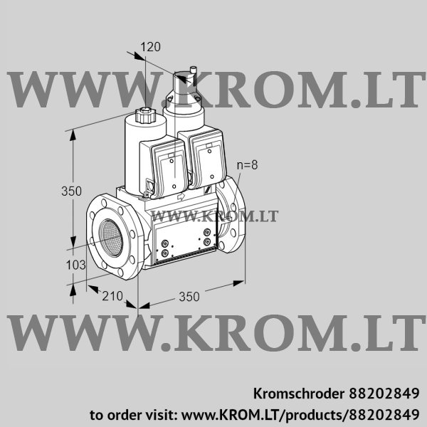 Kromschroder VCS 8T100A05NLQRB/PPPP/PPPP, 88202849 double solenoid valve, 88202849