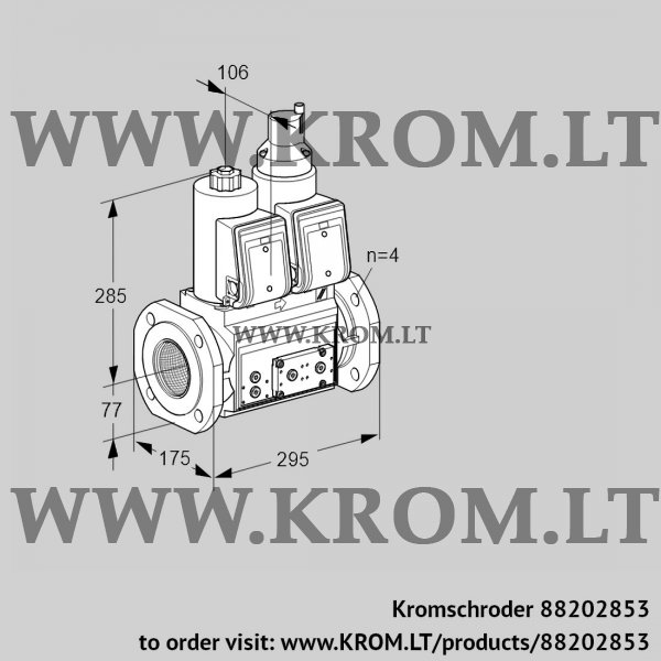 Kromschroder VCS 6T65A05NLQRE/PPPP/PPPP, 88202853 double solenoid valve, 88202853