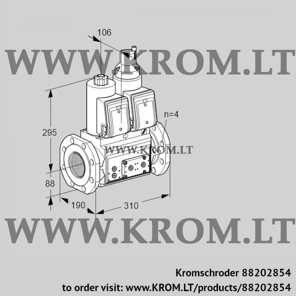 Kromschroder VCS 7T80A05NLQRE/PPPP/PPPP, 88202854 double solenoid valve, 88202854