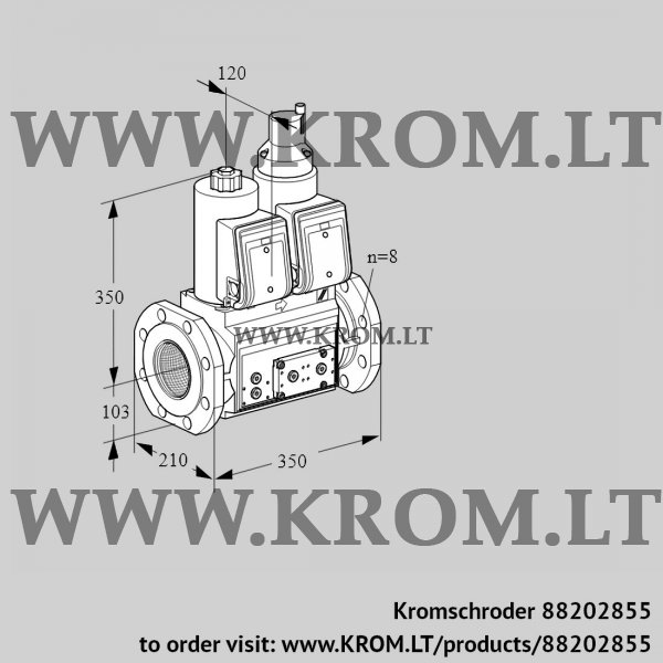 Kromschroder VCS 8T100A05NLQRE/PPPP/PPPP, 88202855 double solenoid valve, 88202855