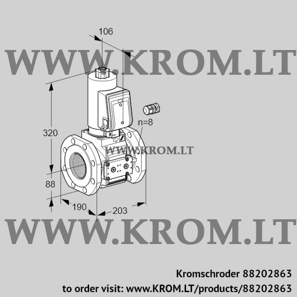 Kromschroder VAS 780F05NWGR3E/PP/PP, 88202863 gas solenoid valve, 88202863