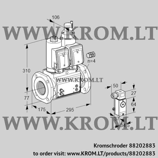 Kromschroder VCS 665F05NLWGR3B/MM1-/MMMM, 88202883 double solenoid valve, 88202883