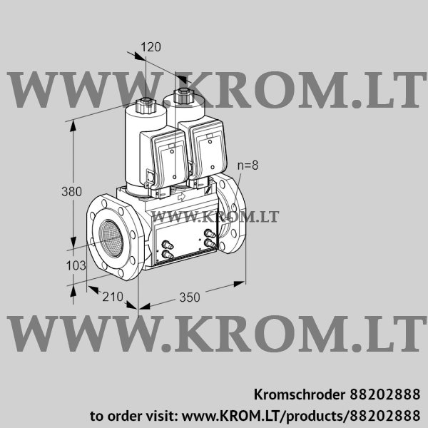 Kromschroder VCS 8T100A05NNQSRB/MMMM/PPPP, 88202888 double solenoid valve, 88202888