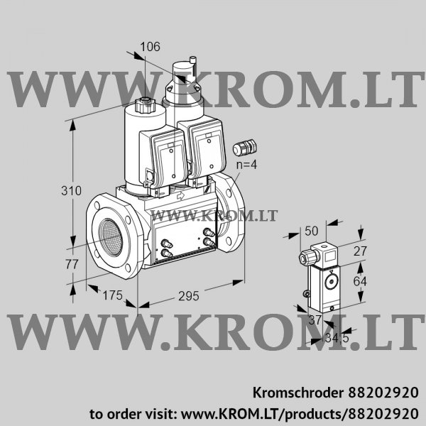 Kromschroder VCS 665F05NLWGR3B/MMMM/MM1-, 88202920 double solenoid valve, 88202920