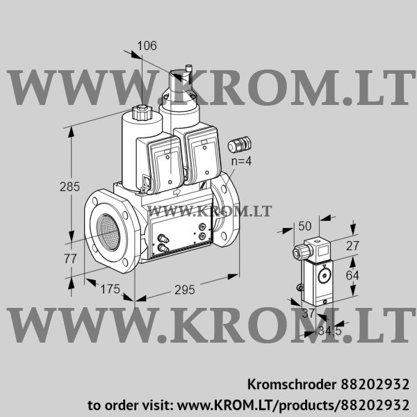 Kromschroder VCS 665F05NLWR3B/MM1-/MMMM, 88202932 double solenoid valve, 88202932