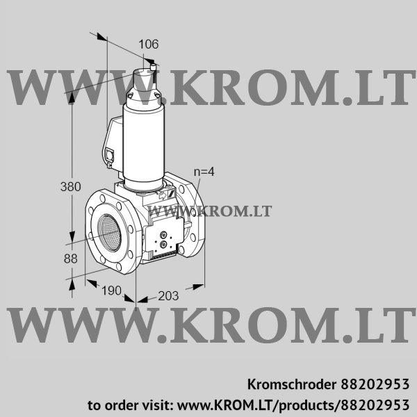 Kromschroder VAS 7T80A05LQGLB/PP/PP, 88202953 gas solenoid valve, 88202953