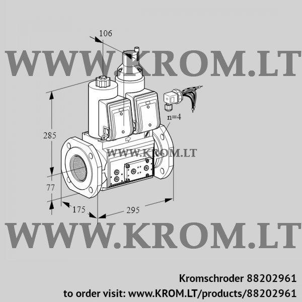 Kromschroder VCS 665F05NLWRE/PPPP/PPPP, 88202961 double solenoid valve, 88202961