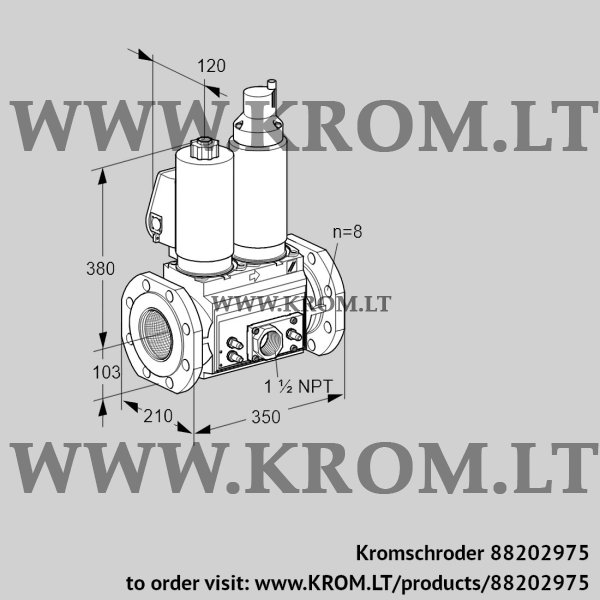 Kromschroder VCS 8T100A05NLQGLE/MMVM/MMMM, 88202975 double solenoid valve, 88202975