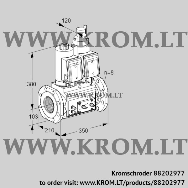 Kromschroder VCS 8T100A05NLQGRE/MMMM/MMVM, 88202977 double solenoid valve, 88202977