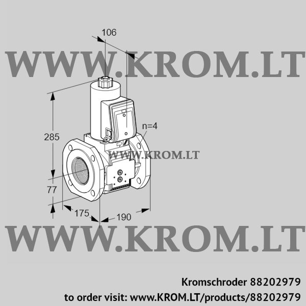 Kromschroder VAS 6T65A05NKB/PP/PP, 88202979 gas solenoid valve, 88202979