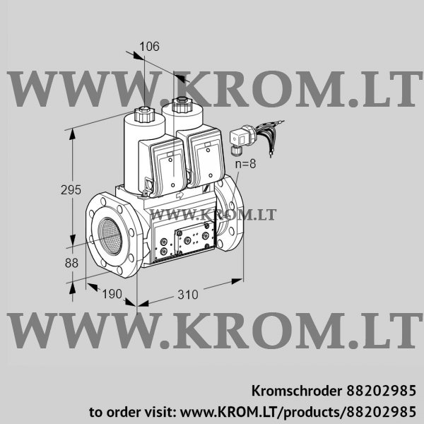Kromschroder VCS 780F05NNWRE/PPPP/PPPP, 88202985 double solenoid valve, 88202985