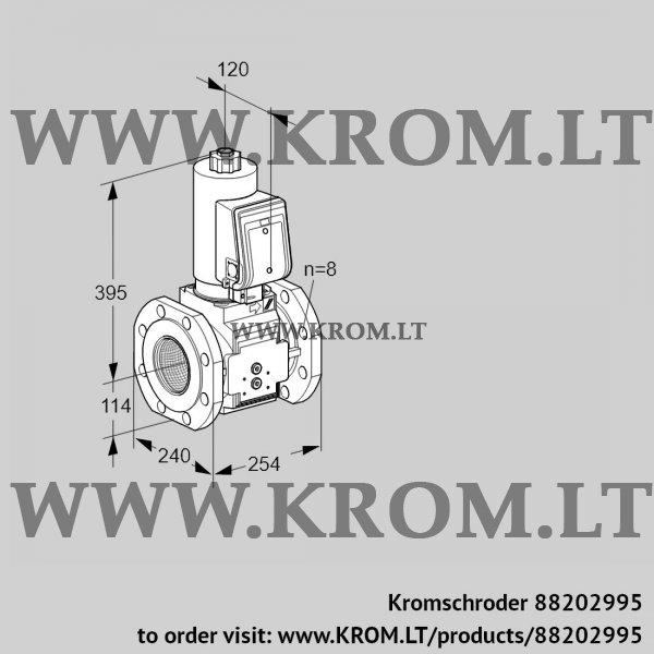 Kromschroder VAS 9T125A05NASRB/PP/PP, 88202995 gas solenoid valve, 88202995