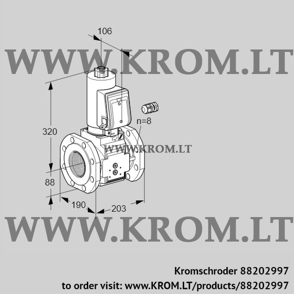 Kromschroder VAS 780F05NKSR3B/PP/PP, 88202997 gas solenoid valve, 88202997