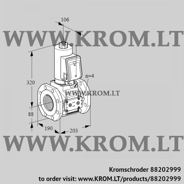 Kromschroder VAS 7T80A05NQSRE/PP/PP, 88202999 gas solenoid valve, 88202999