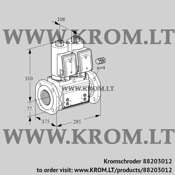 Kromschroder VCS 665F05NNKGR3B/PPPP/PPPP, 88203012 double solenoid valve, 88203012