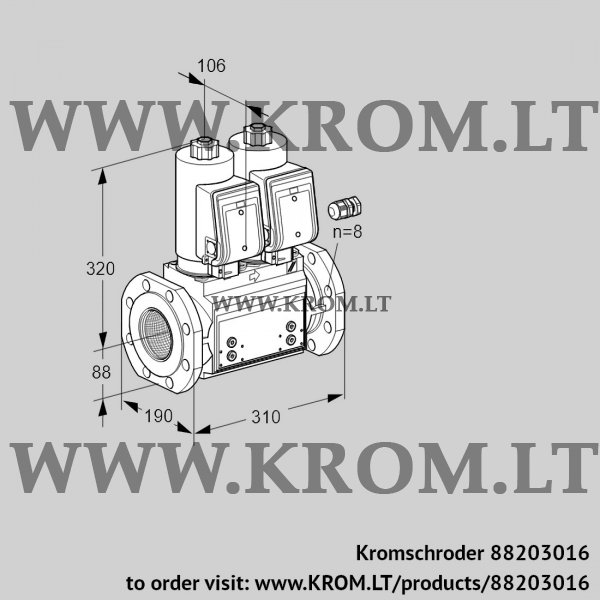 Kromschroder VCS 780F05NNKGR3B/PPPP/PPPP, 88203016 double solenoid valve, 88203016