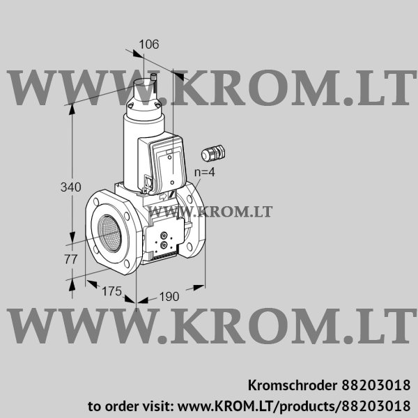 Kromschroder VAS 665F05LW3B/PP/PP, 88203018 gas solenoid valve, 88203018