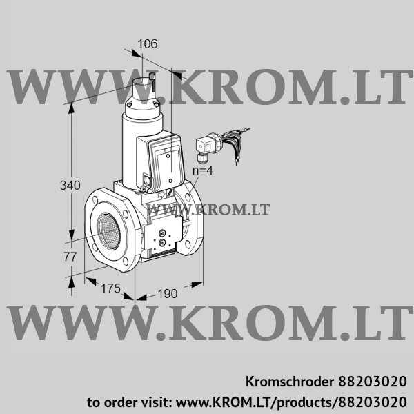 Kromschroder VAS 665F05LWB/PP/PP, 88203020 gas solenoid valve, 88203020