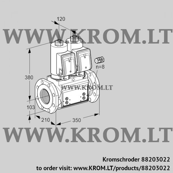 Kromschroder VCS 8100F05NNKGR3B/PPPP/PPPP, 88203022 double solenoid valve, 88203022