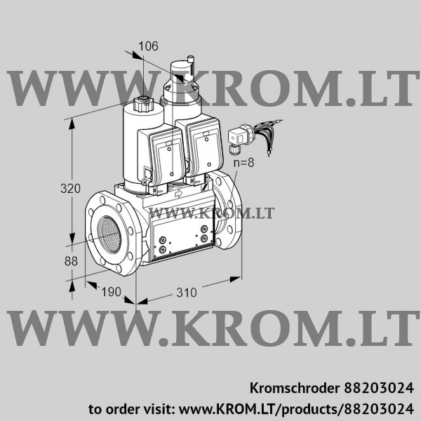 Kromschroder VCS 780F05NLKGRB/PPPP/PPPP, 88203024 double solenoid valve, 88203024