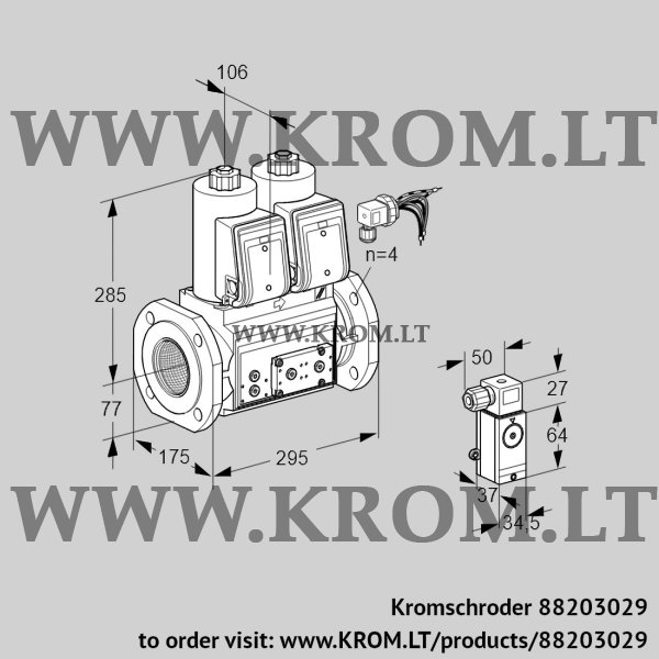 Kromschroder VCS 665F05NNWRE/P2P3/PPPP, 88203029 double solenoid valve, 88203029