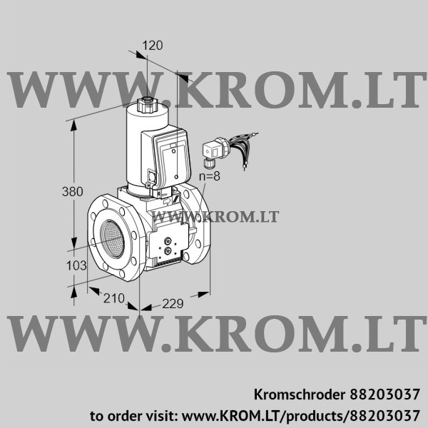 Kromschroder VAS 8100F05NKGRB/PP/PP, 88203037 gas solenoid valve, 88203037