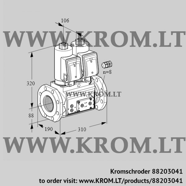 Kromschroder VCS 780F05NNKGR3E/PPPP/PPPP, 88203041 double solenoid valve, 88203041