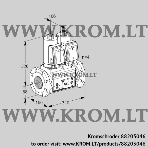 Kromschroder VCS 7T80A05NNQSRE/PPPP/PPVP, 88203046 double solenoid valve, 88203046