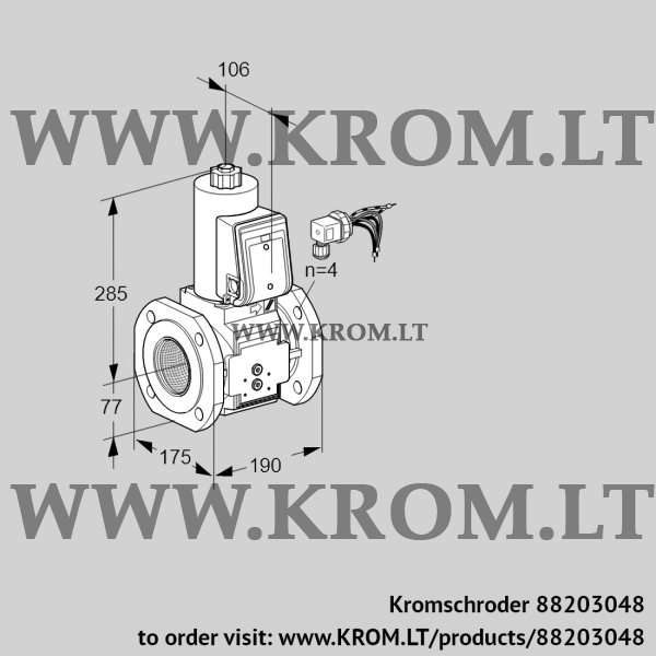 Kromschroder VAS 665F05NWB/PP/PP, 88203048 gas solenoid valve, 88203048